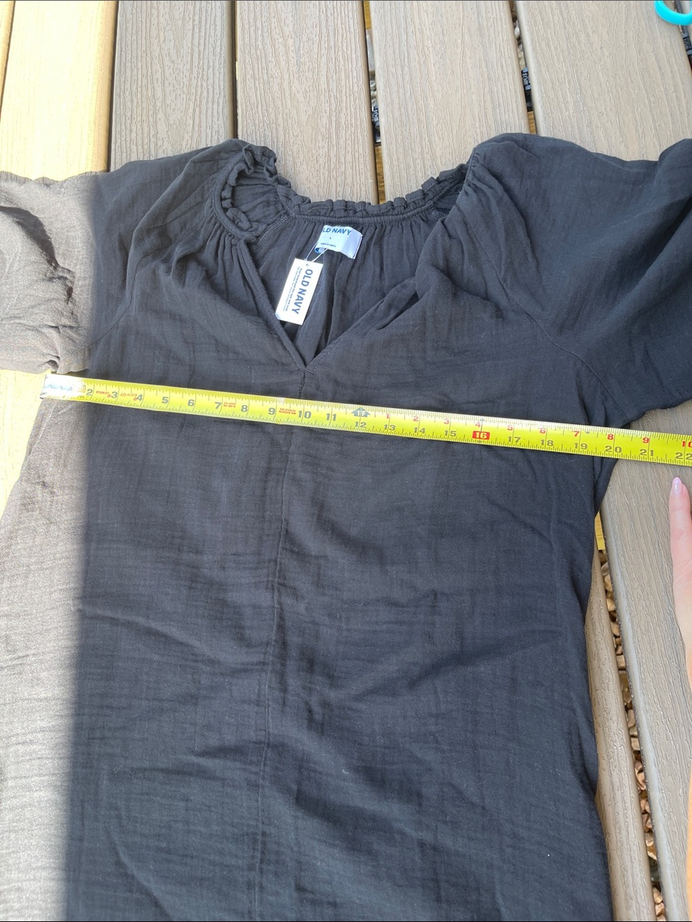 Old Navy Women’s Black Cotton Gauze Lightweight Beach Resort Large Dress New! - Picture 5 of 8